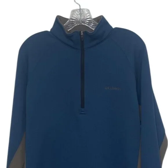 Columbia 1/4 Zip Fleece Lined Pullover Mens Large Blue Gray - Picture 4 of 8